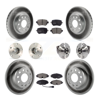 Kit de rotor et de plaquettes de frein revêtus de roulement de moyeu avant et arrière (10 pièces) pour Volkswagen Gol