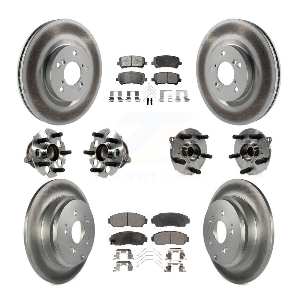 Kit de plaquettes de rotor de frein revêtues de roulement de moyeu avant et arrière (10 pièces) pour Honda Odysse 11-14