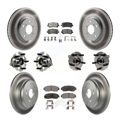 Kit de plaquettes de rotor de frein revêtues de roulement de moyeu avant et arrière (10 pièces) pour Honda Odysse 11-14