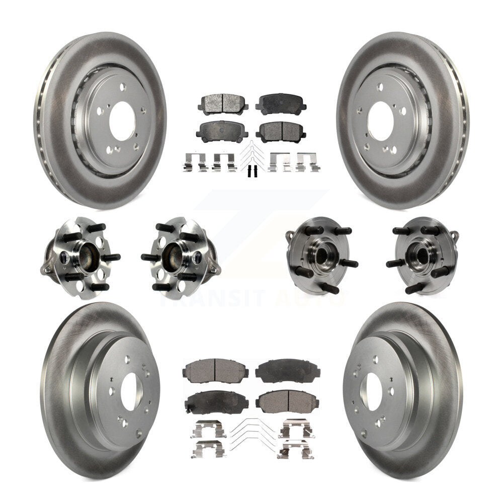 Kit de plaquettes de rotor de frein revêtues de roulement de moyeu avant et arrière (10 pièces) pour Honda Odysse 15-17