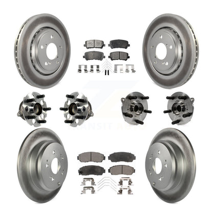 Kit de plaquettes de rotor de frein revêtues de roulement de moyeu avant et arrière (10 pièces) pour Honda Odysse 15-17
