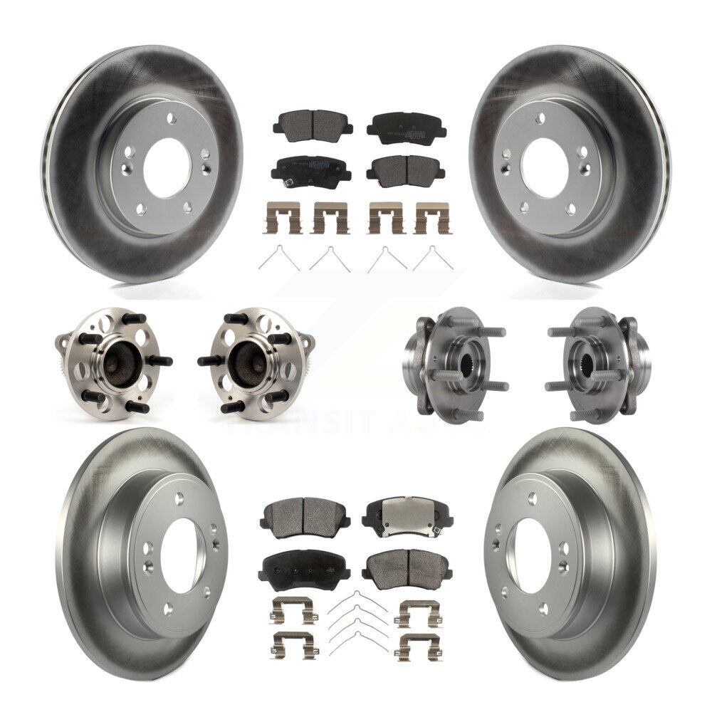 Kit de plaquettes de rotor de frein, roulement de moyeu avant et arrière (10 pièces) pour Hyundai Elantra G 17