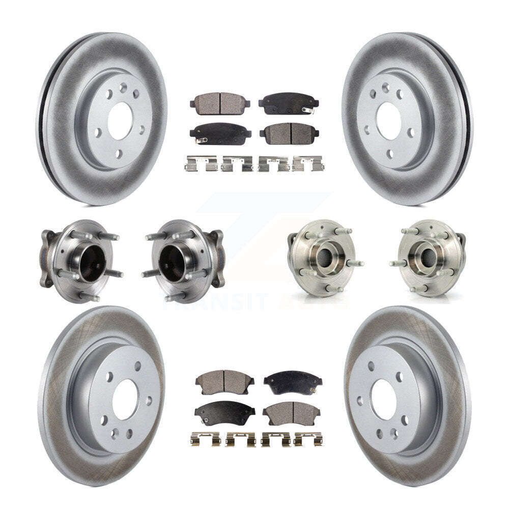 Kit de rotor et de plaquettes de frein revêtus de roulement de moyeu avant et arrière (10 pièces) pour Chevrolet Cruz