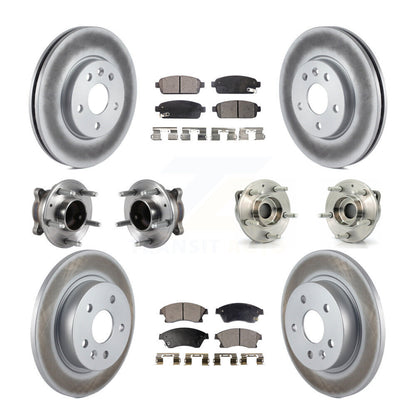 Kit de rotor et de plaquettes de frein revêtus de roulement de moyeu avant et arrière (10 pièces) pour Chevrolet Cruz