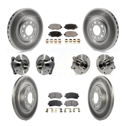 Kit de rotors et plaquettes de frein revêtus de roulement de moyeu avant et arrière (10 pièces) pour Chrysler 200 FW