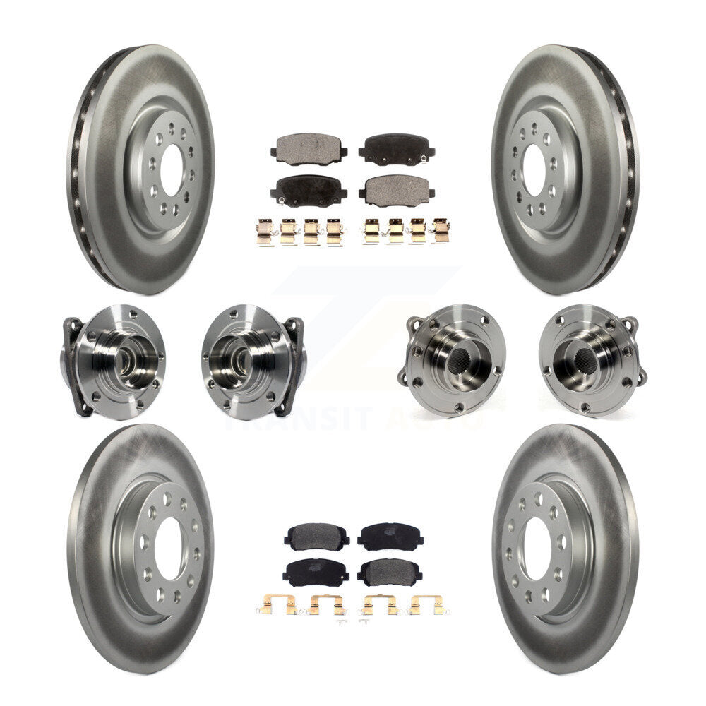 Kit de rotors et plaquettes de frein revêtus de roulement de moyeu avant et arrière (10 pièces) pour Chrysler 200 FW
