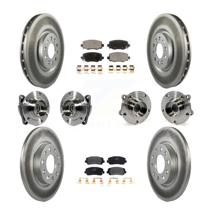 Kit de rotors et plaquettes de frein revêtus de roulement de moyeu avant et arrière (10 pièces) pour Chrysler 200 FW