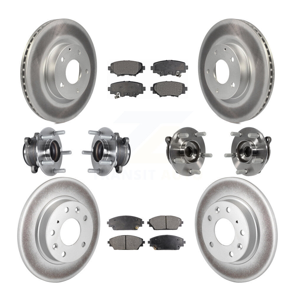 Kit de plaquettes de rotor de frein à disque revêtues de roulement de moyeu avant et arrière (10 pièces) pour Mazda 3 Spor