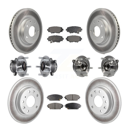 Kit de plaquettes de rotor de frein à disque revêtues de roulement de moyeu avant et arrière (10 pièces) pour Mazda 3 Spor