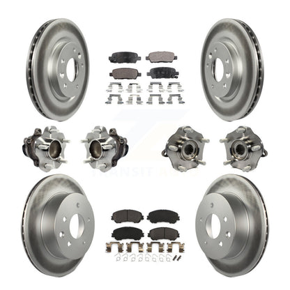 Kit de plaquettes de rotor de frein enduites de roulement de moyeu avant et arrière (10 pièces) pour Nissan Rogue Spor
