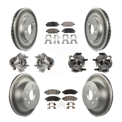 Kit de rotors et plaquettes de frein à disque revêtus de roulement de moyeu avant et arrière (10 pièces) pour Nissan LEA