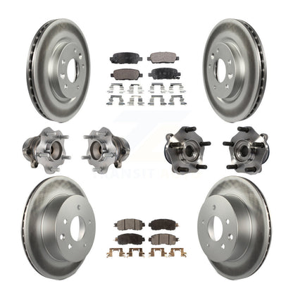Kit de rotors et plaquettes de frein à disque revêtus de roulement de moyeu avant et arrière (10 pièces) pour Nissan LEA