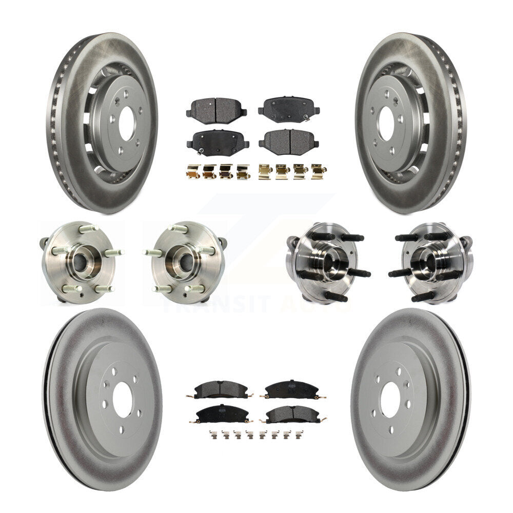 Kit de plaquettes de rotor de frein enduites de roulement de moyeu avant et arrière (10 pièces) pour Ford Taurus Polic
