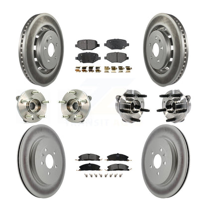 Kit de plaquettes de rotor de frein enduites de roulement de moyeu avant et arrière (10 pièces) pour Ford Taurus Polic