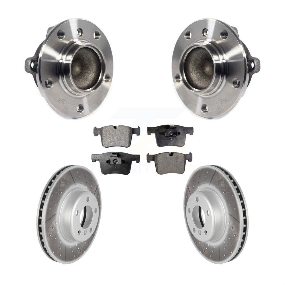 Kit de rotors et plaquettes de frein à disque enduits d'assemblage de roulement de moyeu avant pour BMW 335i