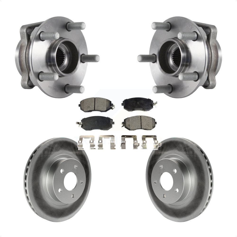 Ensemble de roulement de moyeu avant, Rotor de frein à disque revêtu et Kit de plaquettes pour Subaru Imprez