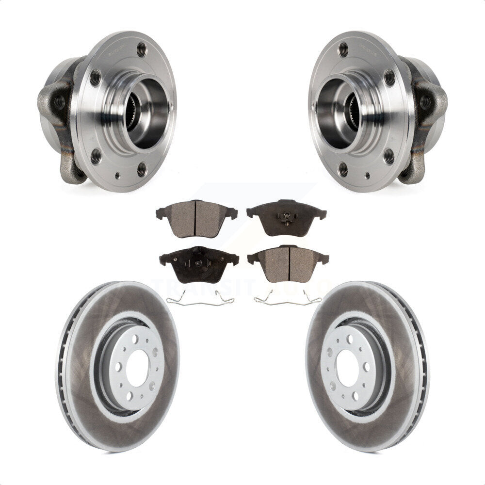 Kit de rotors et plaquettes de frein à disque enduits d'assemblage de roulement de moyeu avant pour Volvo XC90
