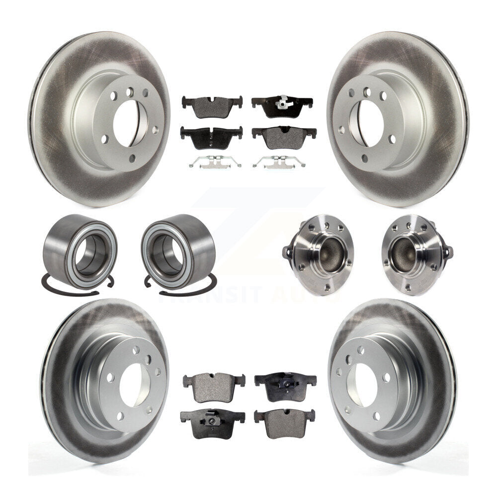 Kit de chaussures de plaquettes de Rotor de frein enduites de roulement de moyeu avant et arrière (10 pièces) pour BMW 320i 328