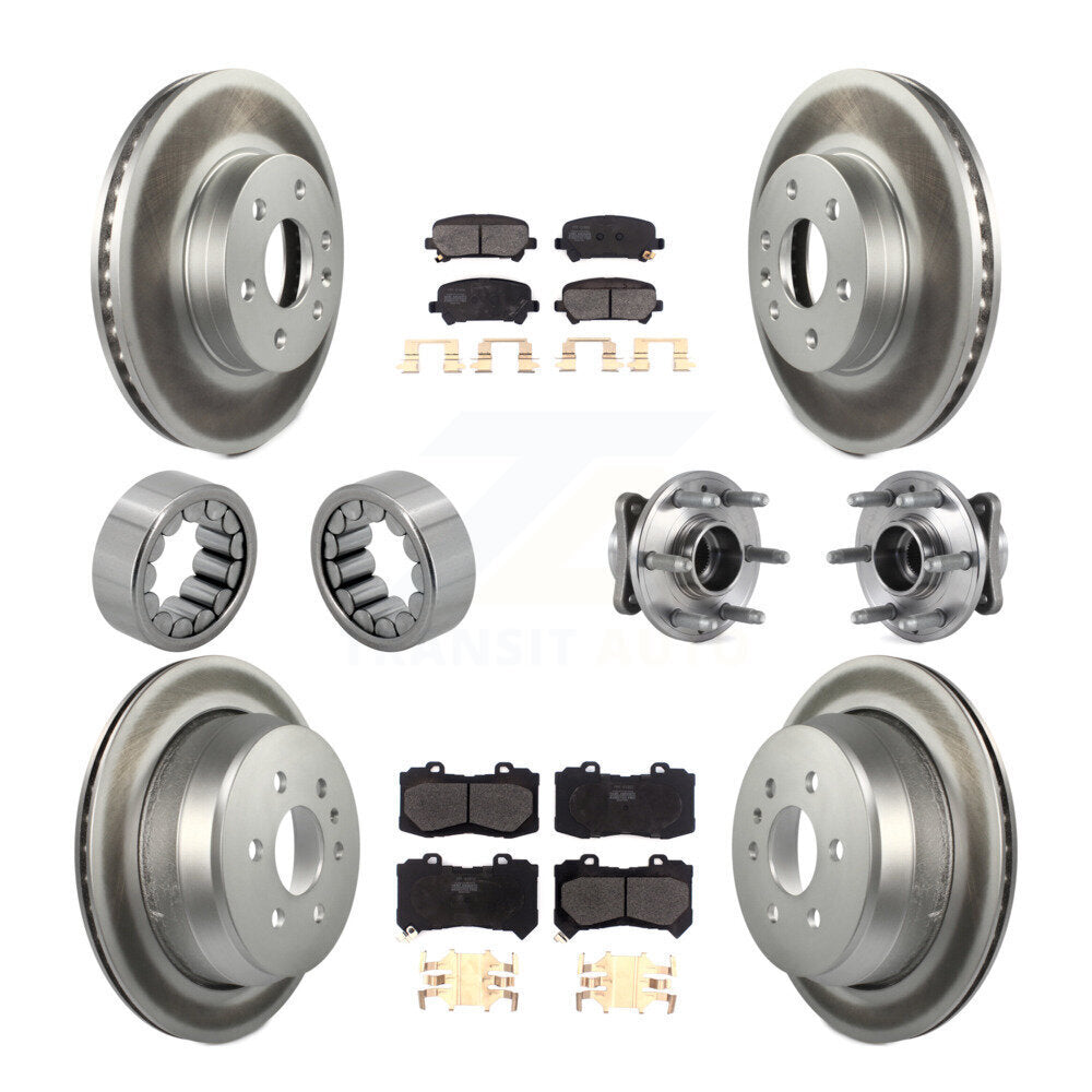 Kit de chaussures de plaquettes de Rotor de frein enduites de roulement de moyeu avant et arrière (10 pièces) pour Chevrolet GM
