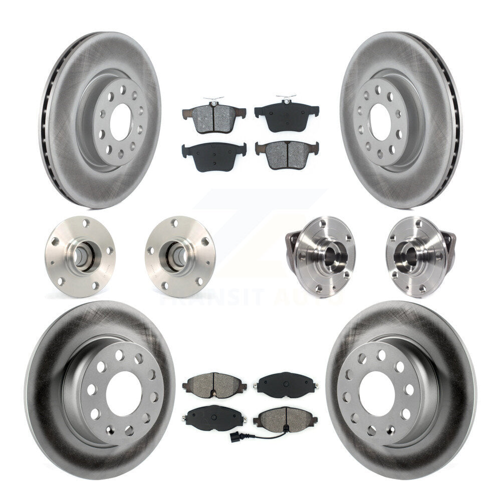 Kit de rotors et plaquettes de frein revêtus de roulement de moyeu avant et arrière (10 pièces) pour Audi A3 Sportbac