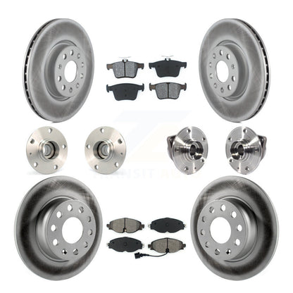 Kit de rotors et plaquettes de frein revêtus de roulement de moyeu avant et arrière (10 pièces) pour Audi A3 Sportbac