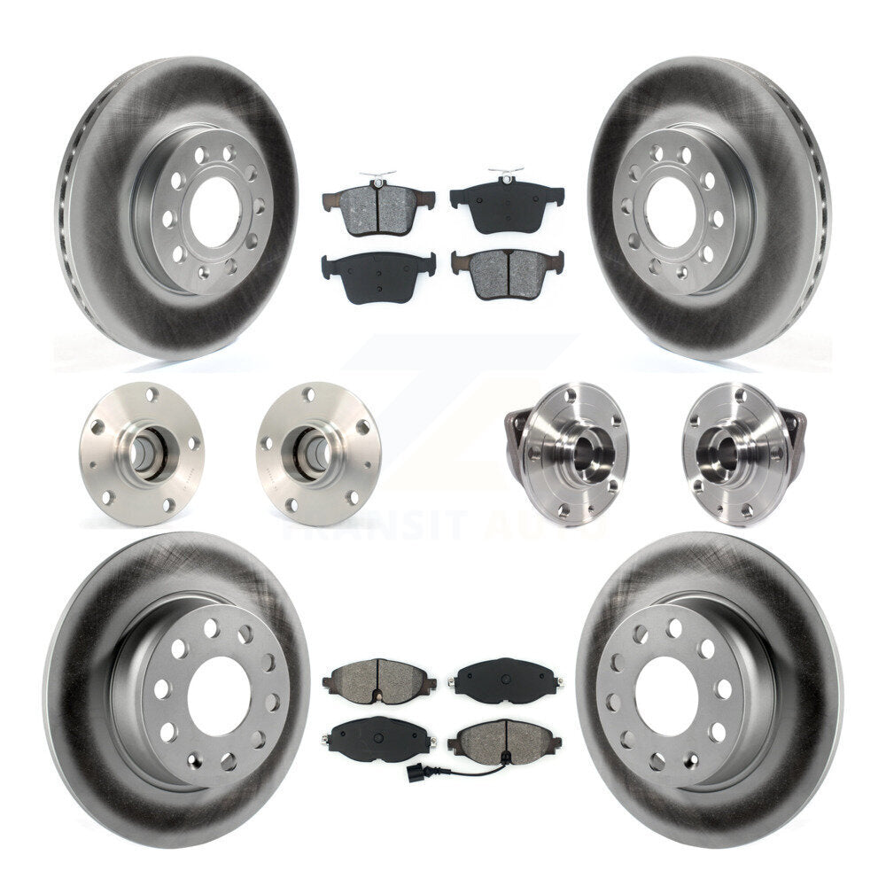 Kit de rotor et de plaquettes de frein revêtus de roulement de moyeu avant et arrière (10 pièces) pour Audi A3 2016 2.0