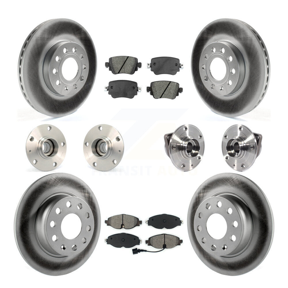 Kit de rotor et de plaquettes de frein revêtus de roulement de moyeu avant et arrière (10 pièces) pour Volkswagen Gol