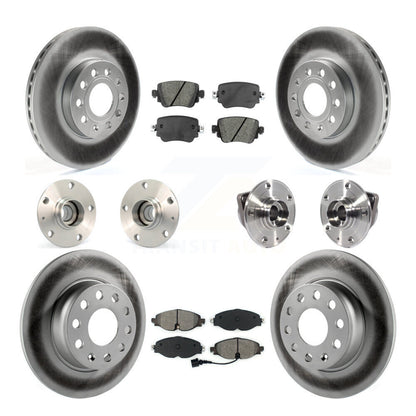 Kit de rotor et de plaquettes de frein revêtus de roulement de moyeu avant et arrière (10 pièces) pour Volkswagen Gol