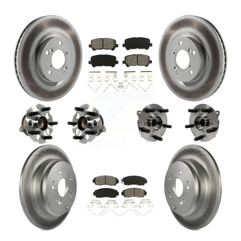 Kit de plaquettes de rotor de frein revêtues de roulement de moyeu avant et arrière (10 pièces) pour Honda Odysse 11-14