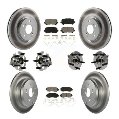 Kit de plaquettes de rotor de frein revêtues de roulement de moyeu avant et arrière (10 pièces) pour Honda Odysse 11-14