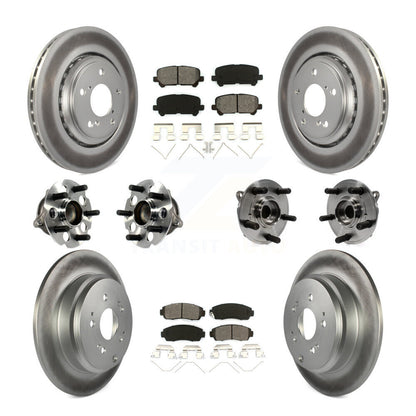 Kit de plaquettes de rotor de frein revêtues de roulement de moyeu avant et arrière (10 pièces) pour Honda Odysse 15-17