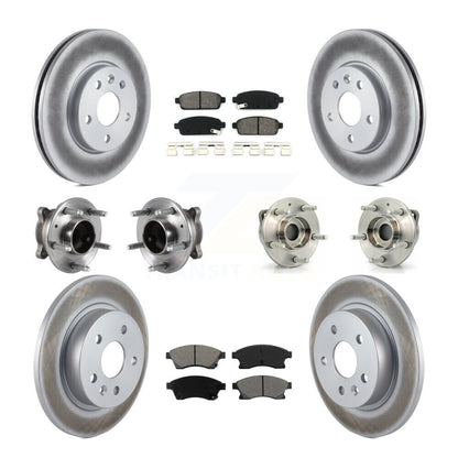 Kit de rotor et de plaquettes de frein revêtus de roulement de moyeu avant et arrière (10 pièces) pour Chevrolet Cruz