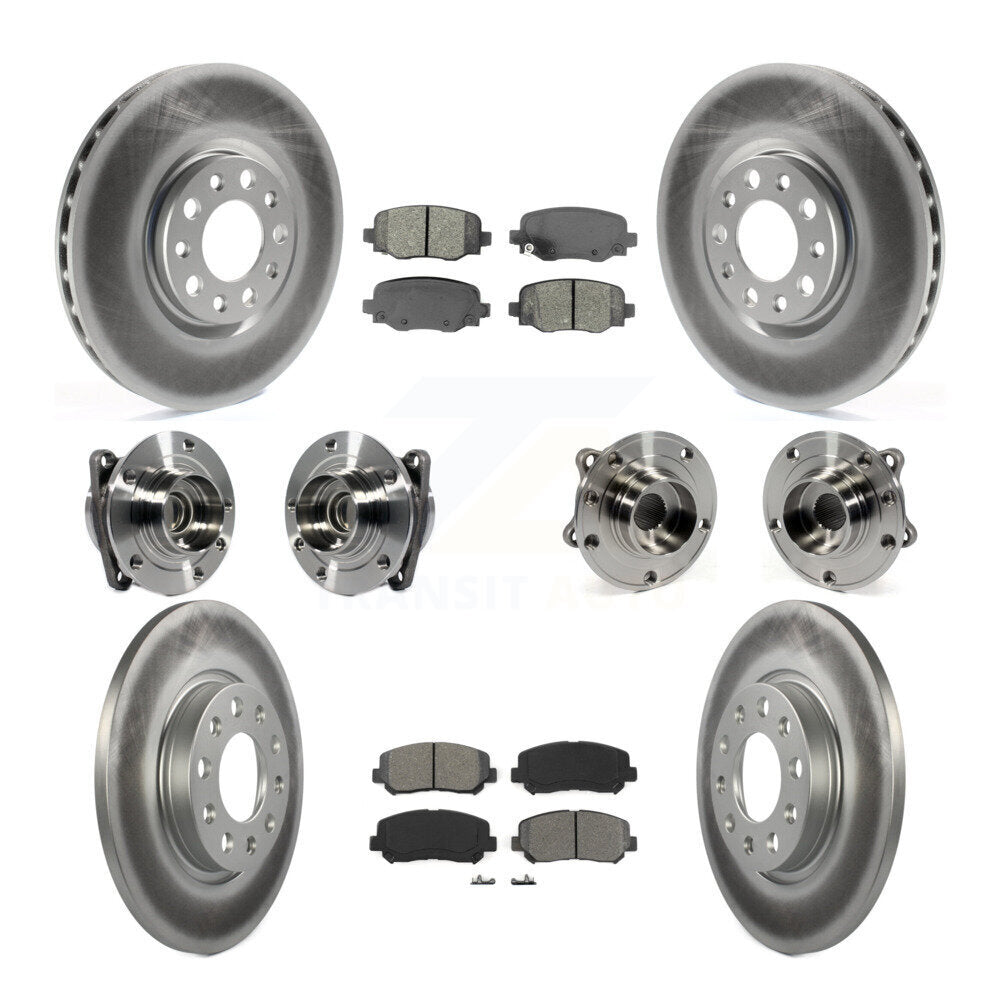 Kit de rotors et plaquettes de frein revêtus de roulement de moyeu avant et arrière (10 pièces) pour Chrysler 200 FW