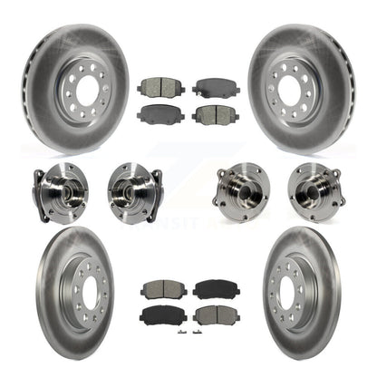 Kit de rotors et plaquettes de frein revêtus de roulement de moyeu avant et arrière (10 pièces) pour Chrysler 200 FW