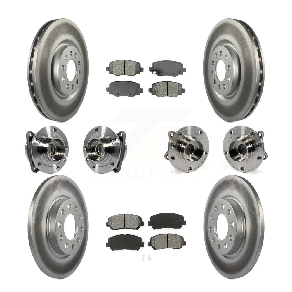 Kit de rotors et plaquettes de frein revêtus de roulement de moyeu avant et arrière (10 pièces) pour Chrysler 200 FW