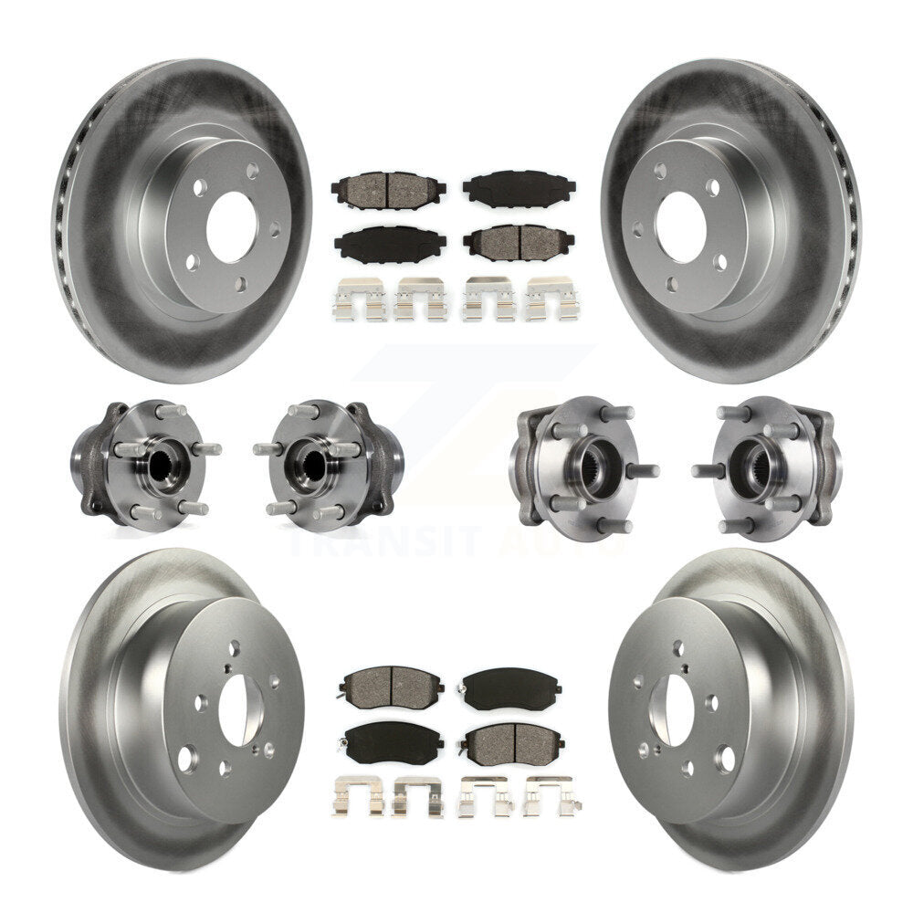 Kit de plaquettes de Rotor de frein à disque revêtu de roulement de moyeu avant et arrière (10 pièces) pour Subaru Imprez
