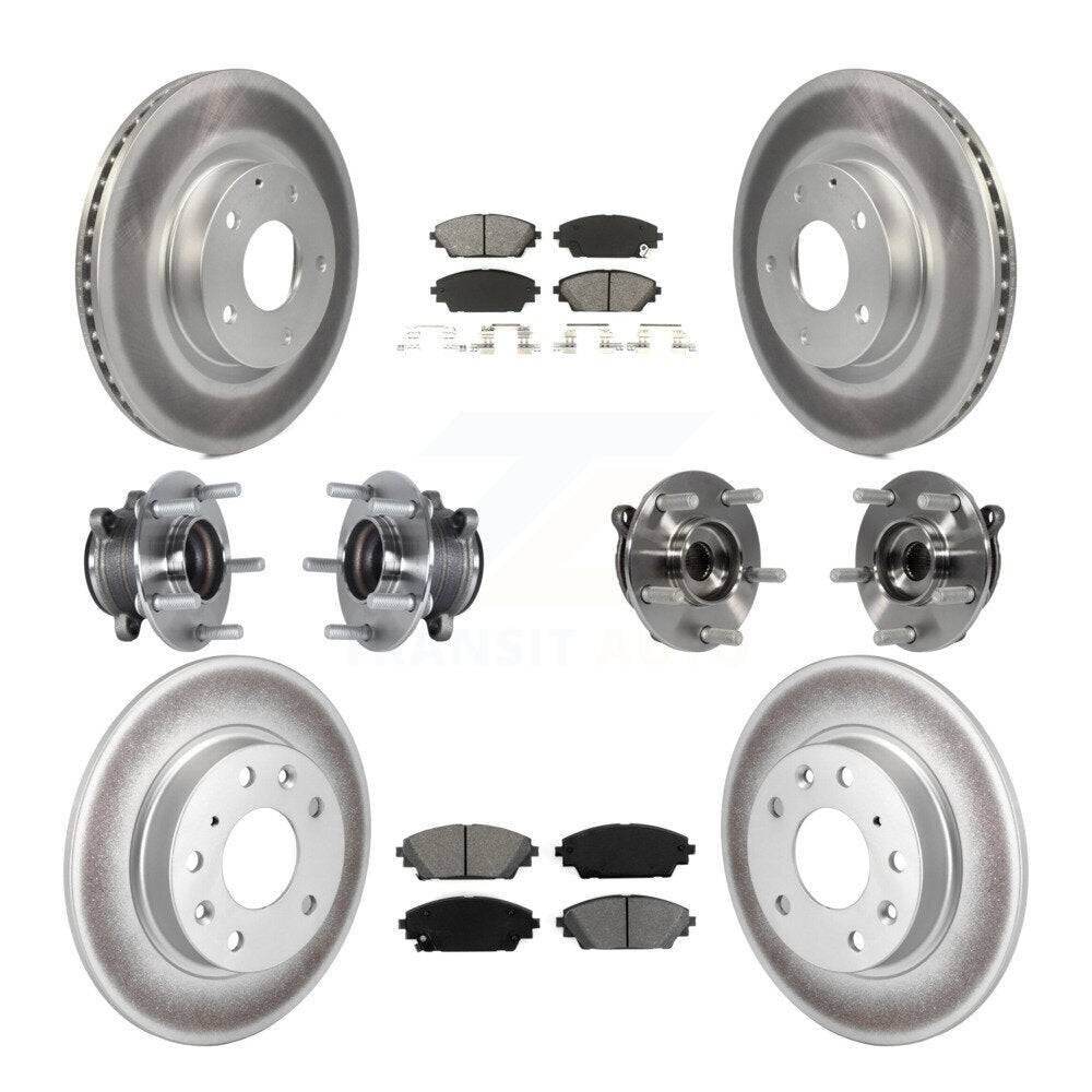 Kit de plaquettes de rotor de frein à disque revêtues de roulement de moyeu avant et arrière (10 pièces) pour Mazda 3 Spor