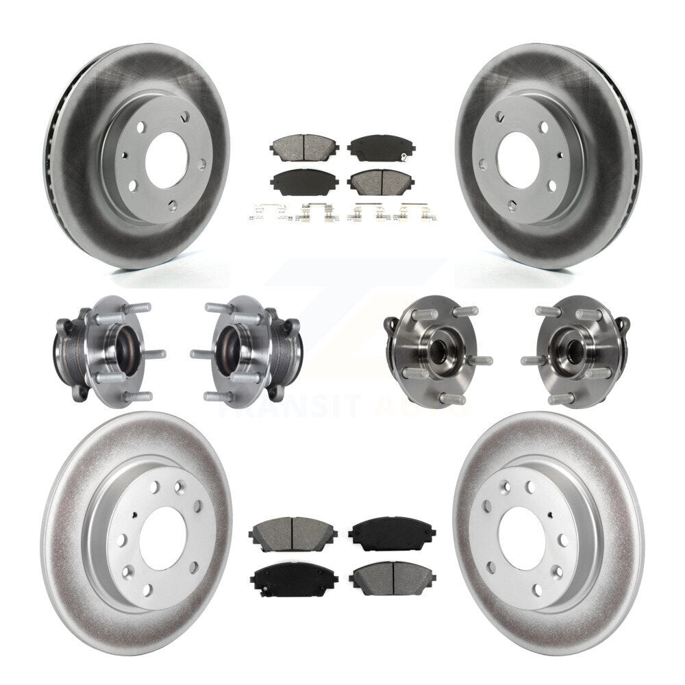 Kit de plaquettes de rotor de frein à disque revêtues de roulement de moyeu avant et arrière (10 pièces) pour Mazda 3 Spor
