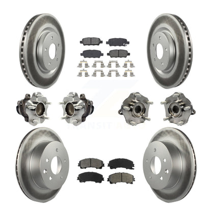 Kit de rotor et de plaquettes de frein à disque revêtus de roulement de moyeu avant et arrière (10 pièces) pour Nissan Rogu