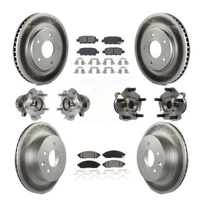 Kit de rotors et plaquettes de frein à disque revêtus de roulement de moyeu avant et arrière (10 pièces) pour Nissan LEA