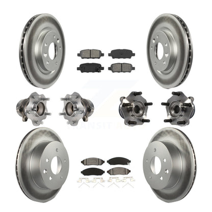 Kit de rotors et plaquettes de frein à disque revêtus de roulement de moyeu avant et arrière (10 pièces) pour Nissan LEA