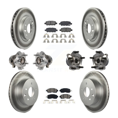 Kit de rotors et plaquettes de frein à disque revêtus de roulement de moyeu avant et arrière (10 pièces) pour Nissan LEA