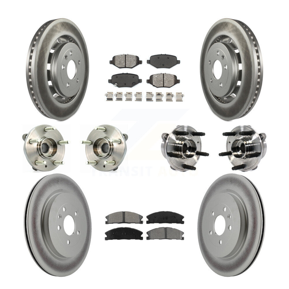 Kit de plaquettes de rotor de frein enduites de roulement de moyeu avant et arrière (10 pièces) pour Ford Taurus Polic