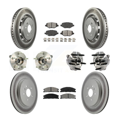 Kit de plaquettes de rotor de frein enduites de roulement de moyeu avant et arrière (10 pièces) pour Ford Taurus Polic