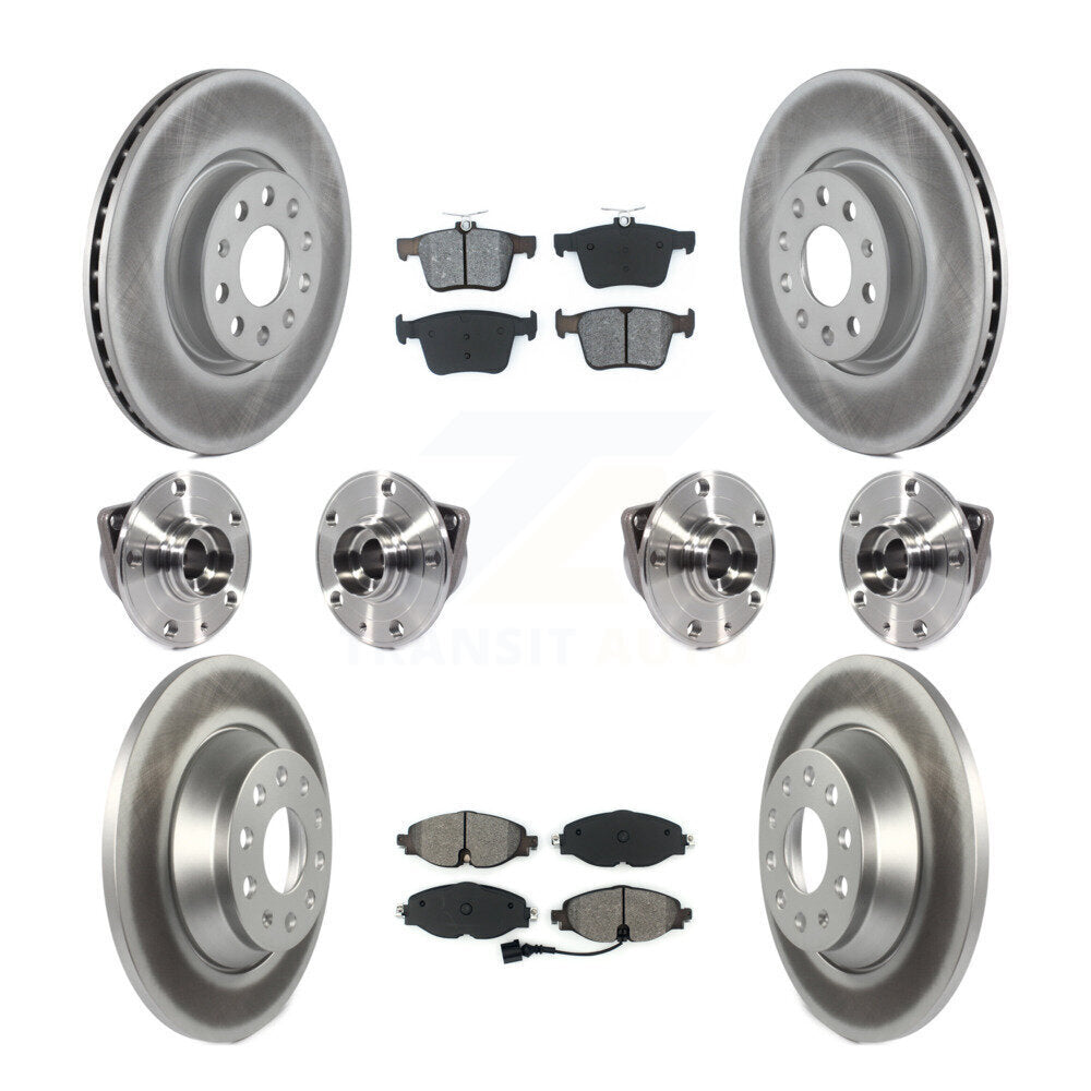 Kit de rotor et de plaquettes de frein revêtus de roulement de moyeu avant et arrière (10 pièces) pour Audi TT Quattr