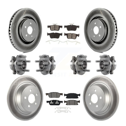 Kit de plaquettes de Rotor de frein, roulement de moyeu avant et arrière (10 pièces) pour Ford Edge Lincoln MK