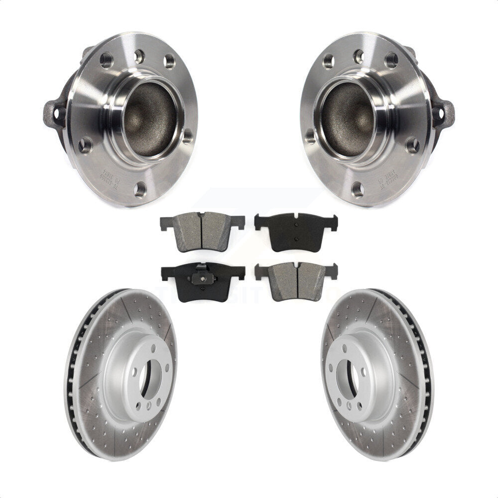 Kit de rotors et plaquettes de frein à disque enduits d'assemblage de roulement de moyeu avant pour BMW 335i