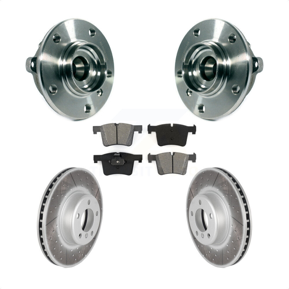 Ensemble de roulement de moyeu avant, Rotor de frein revêtu et Kit de plaquettes pour BMW 335i xDrive G