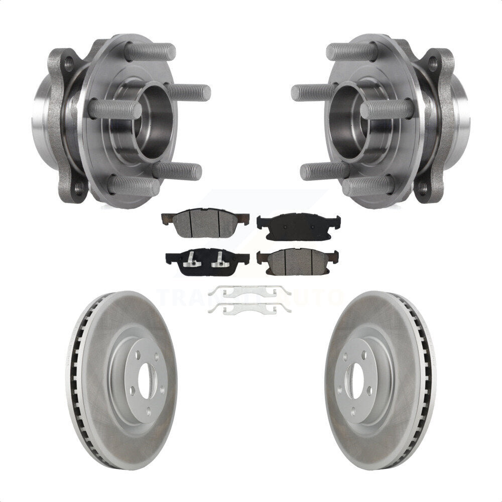 Kit de rotors et plaquettes de frein à disque enduits d'assemblage de roulement de moyeu avant pour Ford Edge
