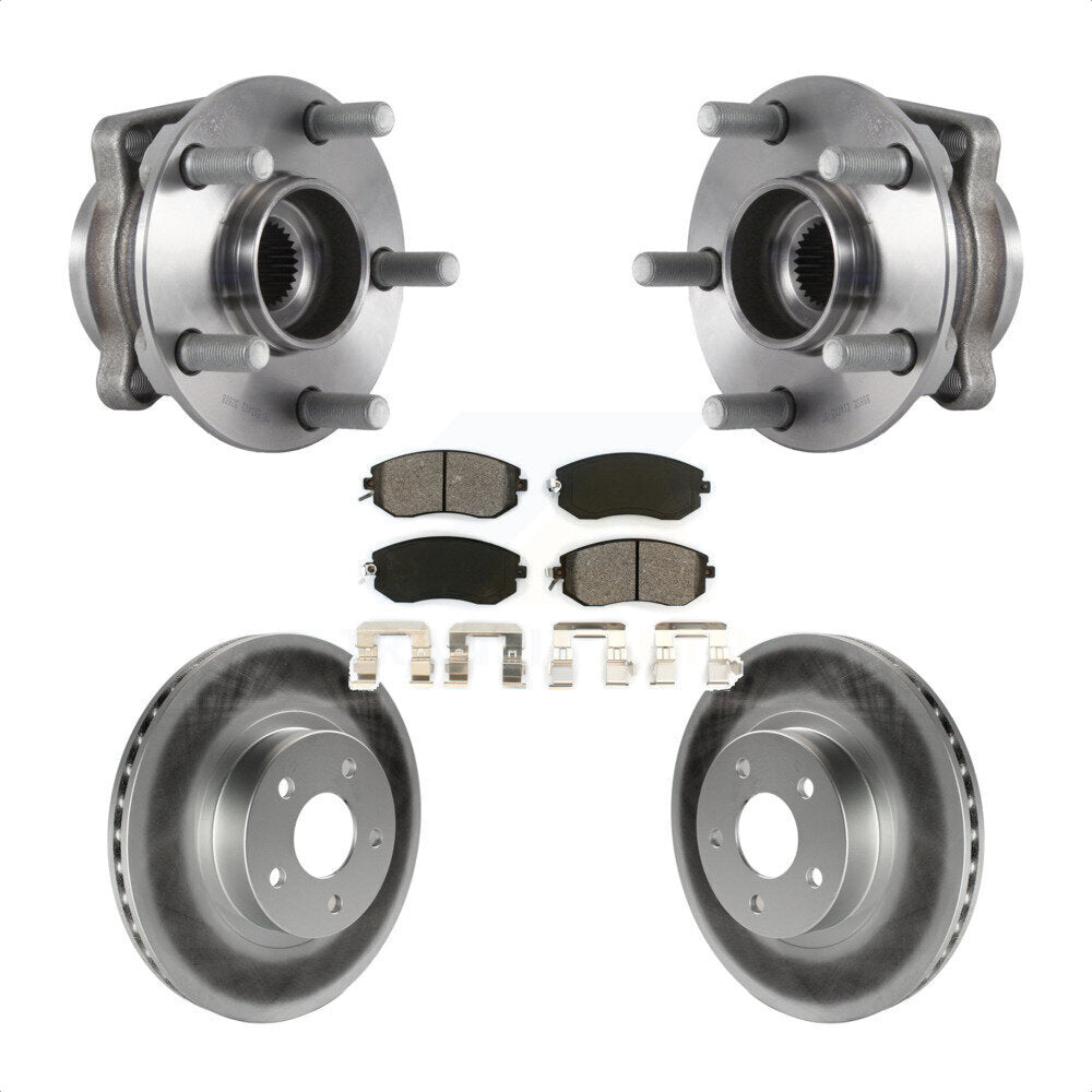 Ensemble de roulement de moyeu avant, Rotor de frein à disque revêtu et Kit de plaquettes pour Subaru Imprez